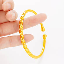 Vamoosy pulseira aberta dourada 24k, para mulheres, bracelete com pulseira aberta de punho, para festa de casamento, charmoso, coração, amante, joias 2024 - compre barato