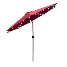 9Ft Patio Umbrella Outdoor Solar Powered Aluminum Polyester 32 LED Lighted Umbrella with Tilt and Crank for Garden Deck Backyard 2024 - buy cheap