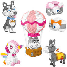 Últimos blocos 3d para crianças, conjunto de miniaturas com desenho animado, animais, brinquedo educativo, tijolos de diamante 2024 - compre barato