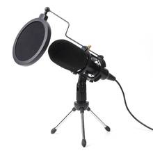 Microphone Condenser USB Microphone Studio Mic with Folding Stand Tripod Filter Sponge for PS4 Game Computer 2024 - buy cheap