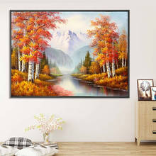 5d diy paisagem pintura diamante ponto cruz quadrado completo broca redonda bordado colorido artesanal casa decoração da parede do quarto artesanato 2024 - compre barato