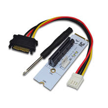 Адаптер M.2 на PCI-E 4X, переходник M2 Key M на PCIe X4 со светодиодный ным индикатором напряжения NGFF, переходник для NVMe для майнинга биткоинов 2024 - купить недорого