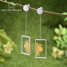 Lotus Fun Moment-pendientes colgantes de Plata de Ley 925 con forma de flor, joyería fina hecha a mano, con diseño de Margarita en el Sol, para mujeres 2024 - compra barato