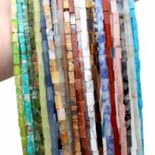 Natural Square Tiger Eye Labradorite Amazonite Agates Jaspers Stone Beads For Jewelry Making DIY Bracelet Necklace Earrings 2024 - buy cheap