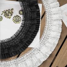 Lolita lace 7cm wide elastic black/white lace Accessories diy neckline sleeves skirt decorative fabric 2024 - buy cheap