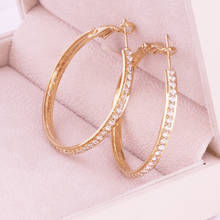 2022 New Fashion Large Crystal Hoops Earrings Big Circle Bride Hip Hop Earrings Charms Christmas Jewelry Gift 2024 - buy cheap