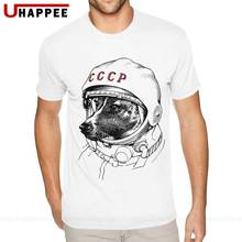 Cccp-laika-Camiseta de viaje espacial para hombres, camisa de manga corta con estampado desgastado de The Space Dogs, ropa de descuento 2024 - compra barato