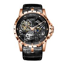 watch men,mens automatic watches OBLVLO man luxury mechanical wristwatch waterproof skeleton relogio leather strap fashion punk 2024 - buy cheap