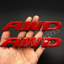 2pcs 3D Metal AWD Car Auto Trunk Emblem Badge Decals Sticker V6 4X4 SUV 4WD 2024 - buy cheap