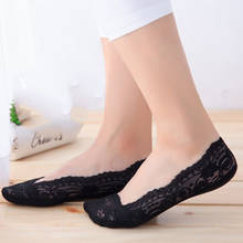 Summer women girl Silica Gel Lace Boat Socks Invisible Cotton Sole Non-slip Antiskid Slippers Anti-Slip Sock 3pairs  Wholesale 2024 - buy cheap