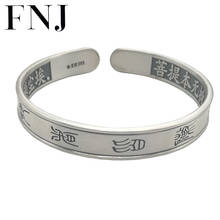 FNJ-brazalete de Buda de plata 990 para mujer, joyería 100% Original, brazaletes de plata esterlina S990, buena suerte 2024 - compra barato