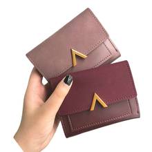 Cartera pequeña de cuero mate para mujer, monedero fino, tarjetero 2024 - compra barato