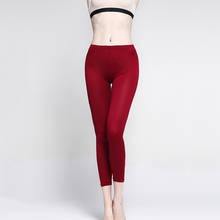 High Waist Leggings Women Legging Fashion Soft Black/ Wine Red Waist Elasticity Casual Solid Leggings For Feminina 2024 - buy cheap