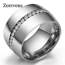 ZORCVENS 2020 Новое модное белое обручальное кольцо из CZ камня для женщин панк винтажное серебряное кольцо из нержавеющей стали оптом 2024 - купить недорого