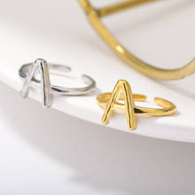 Vintage Initial A-Z Letters Rings For Women Girls Stainless Steel Gold Silver Color Adjustable Couple Rings Fashion Jewelry Gift 2024 - buy cheap