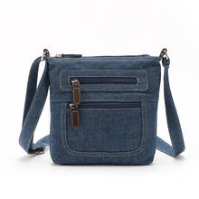Vintage Women Messenger Shoulder Bag Blue Denim High Quality Crossbody Bags Casual Solid Zipper Fashion Handbag Bolsa Feminina 2024 - buy cheap