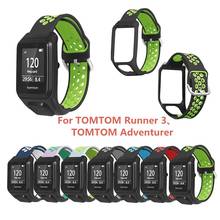 Pulseira de silicone para substituição em duas cores, pulseira de relógio para tomtom séries 3, corredor, adtter, golfer 2, runner 2, cardio/spark 3 2024 - compre barato