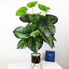 75cm 24 Heads Artificial Monstera Large Tropical Plants Real Touch Foliage Green Plastic Turtle Leafs For Home Office Decoration 2024 - buy cheap