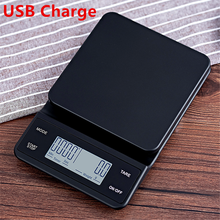 USB Charging Coffee Scale 3KG/0.1g Waterproof Electronic Precision Digital Scale Smart Kitchen Scales Home Food Scale with Timer 2024 - buy cheap