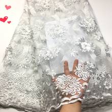 African Lace Fabric 2021 High Quality French Mesh Lace Fabric Embroidered 3d Tulle Nigeria Lace Fabric Wedding Dress M3226 2024 - buy cheap