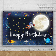 Laeacco Dreamy Space Universe Starry Planet Rocket Photography Backdrops Child Birthday Party Poster Backgrounds Photo Studio 2024 - buy cheap
