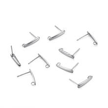 304 Stainless Steel Earstud Components, Stainless Steel Color, Size: about 3mm wide, 15mm long, hole: 2mm; pin: 0.7mm. 2024 - buy cheap