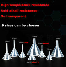 Pacote com 10 funil de plástico de todos os tamanhos, funil do experimento químico do laboratório, autoclavagem trigonométrica 2024 - compre barato