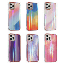 Watercolor Gradient Silicone Phone Case For iPhone 12 Pro Max Mini 11 Xs Max Xr X SE 2020 8 7 Plus Lens Protect Back Cover Funda 2024 - купить недорого