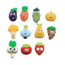 Comida en miniatura de resina con dibujos animados para manualidades, cabujones de imitación de verduras, para manualidades, 50/100 Uds. 2024 - compra barato