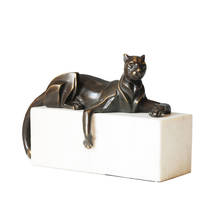 Estatuilla de bronce de gato, escultura de Animal, exhibición de gabinete para el hogar, regalos para habitación de niños 2024 - compra barato