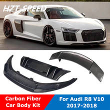 Carbon Fiber Material Front Rear Bumper Lip Chin Diffuser Spoiler Car Body Kit For Audi R8 V10 Coupe Tuning 2017-2018 2024 - buy cheap