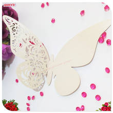 50/100pcs Butterfly Laser Escort Card Cup Card Cut Paper Place Card Wine Glass Card For Wedding Party Decoration Supplies 5z 2024 - buy cheap