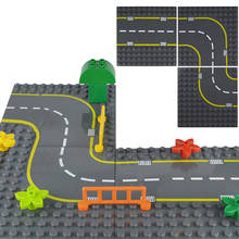 Big Size City Road Base Plate Straight Curve Street Large Baseplate Board Building Blocks Sets DIY Bricks Toys For Children 2024 - buy cheap