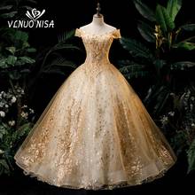 Girl's Party Graduation Charming Dress Boat neck off shoulder Ball Gown Tulle Gold Pears Appliques Cute Dress For Graduation Hom 2024 - buy cheap