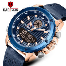 KADEMAN Men's Quartz LED Digital Clock Waterproof Military Wrist Watch Men Watches Top Brand Luxury Mens Leather Sport Watches 2024 - buy cheap