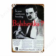 Is Your Washroom Breeding Bolsheviks Metal Signs Cinema Living Room Kitchen Retro Painting Décor Tin sign Posters 2024 - buy cheap