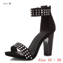 Sandalias de gladiador de tacón alto para mujer, zapatos de verano, talla pequeña 33-50 2024 - compra barato