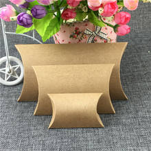 12pcs/Lot Four Size Kraft Paper Pillow Boxes For Birthday Party Cake Adornment Creative Gifts Handmade Pillow Boxes Wholesale 2024 - buy cheap