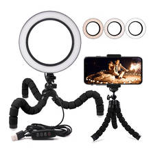 Led portátil luz do flash ao vivo streaming anel lâmpada regulável usb led selfie anel de luz para fotografia estúdio telefone vídeo 2024 - compre barato