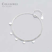 COLUSIWEI Simple Double Layer Bracelet for Women Sterling Silver 925 Round Circle Adjustable Bracelet Fine Jewelry 2020 Design 2024 - buy cheap