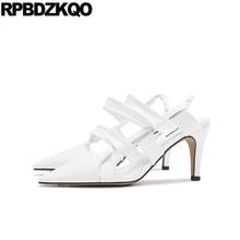Slingback High Heels White Pointed Toe Thin Gladiator Trending Pumps Luxury Brand Women Shoes 2021 Sandals Closed 8cm Strappy 2024 - buy cheap