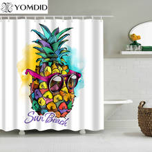 Natural Pattern Pineapple Polyester Shower Curtains Bathroom Shower Curtain Colorful Curtain Multi-size Bathroom Shower Curtain 2024 - buy cheap