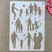 A4 29cm Family Parent Children Mom DIY Layering Stencils Wall Painting Scrapbook Coloring Embossing Album Decorative Template 2024 - buy cheap