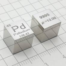 Cubo de densidade de metal pd paládio 10mm 99.95% puro para coleção de elemento 2024 - compre barato