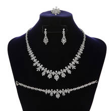 Jewelry Sets HADIYANA Princess Wedding Necklace Earrings Ring And Bracelet Set Dubai Full Jewelry Set Women CN1831 Bisuteria 2024 - buy cheap