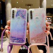 Sequins Quicksand Hanging Rope Crossbody Case for Xiaomi Redmi Note 4 5 6 7 8 9 10 Pro 5A 8T Dynamic Liquid Glitter Clear Cover 2024 - buy cheap