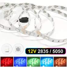 2835 5050 SMD Светодиодная лента RGB 60 светодиодный одов/м 12 В декоративная лента светодиодная водонепроницаемая гибкая светодиодная лента GRB светодиодные ленты 2024 - купить недорого