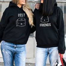 2021 Women Christmas Long Sleeve Pullover BEST FRIENDS BFF Couple Hoodie Lover's Autumn Winter Hoody Sweatshirts 2024 - buy cheap