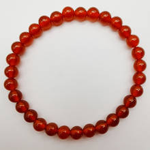 Браслет с красными сердолическими бусинами диаметром 6 мм, стрейчевый браслет, ювелирные изделия 7,5 дюйма для женщин, подарок G627 2024 - купить недорого