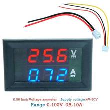 Voltímetro digital, amperímetro, dc100v, 10a, painel amp, voltagem, medidor de corrente, entrega 2024 - compre barato